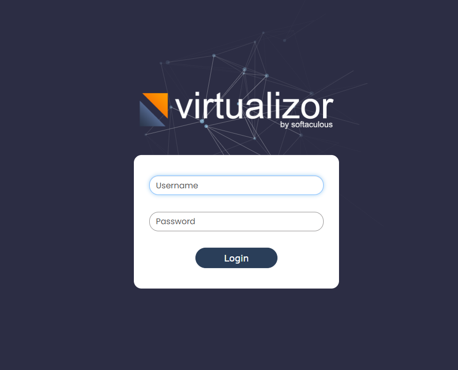 صفحه ورود Virtualizor